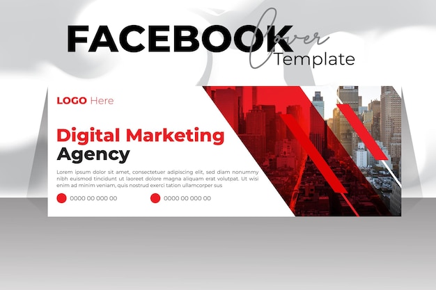 Vetor facebook cover para crescer seu negócio 2024 novo modelo de design de capa