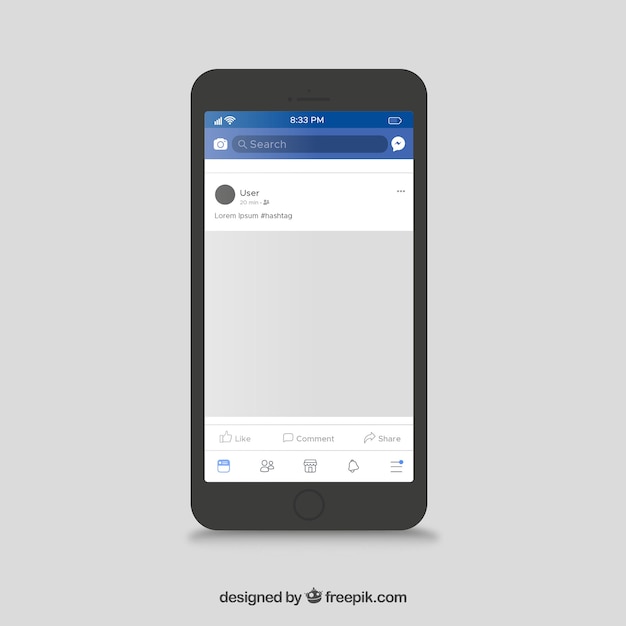 Facebook mobile post com design plano