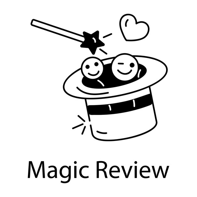Fácil de editar ícone linear de revisão de magia
