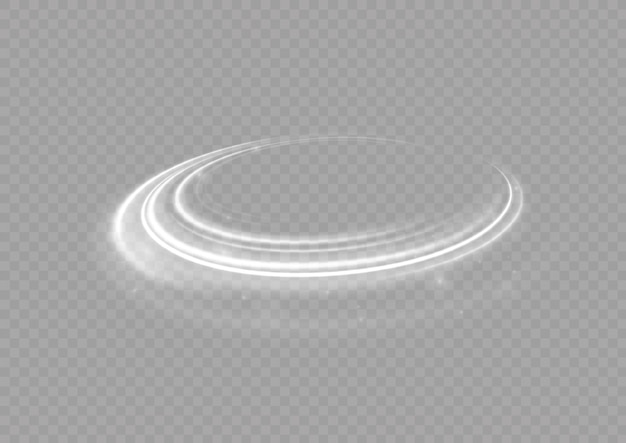 Vetor faíscas brilhantes brancas de onda espiral redemoinhos curvos de linha de velocidade brilhante caminho ondulado brilhante