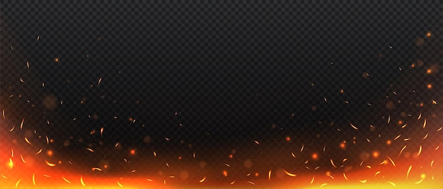 Faíscas voam efeito no conceito de espaço de cópia imaginação e fantasia misticismo elemento de design para jogos móveis de vídeo ilustração vetorial plana realista isolada em fundo transparente