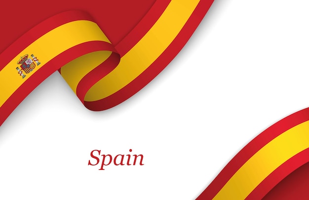 Faixa com a bandeira da Espanha em fundo branco