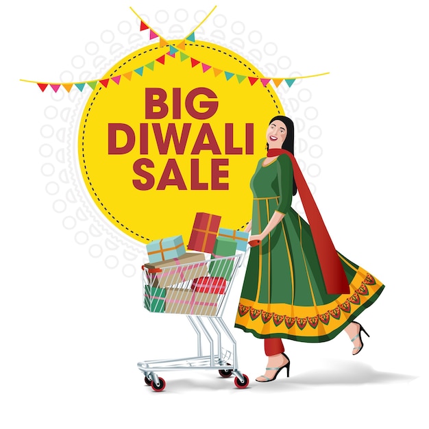 Faixa de oferta de venda de Diwali Mulheres indianas