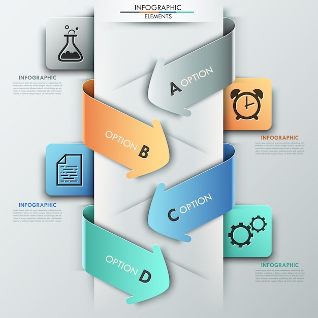 Faixa de opções de infografia moderna 3d