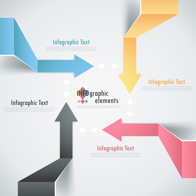 Faixa de opções de infografia moderna com setas