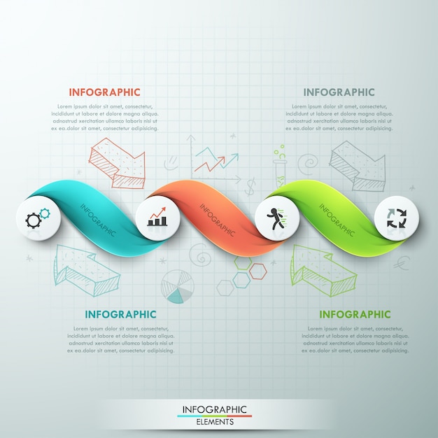 Faixa de opções de infografia moderna