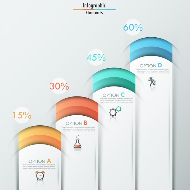 Faixa de opções de infografia moderna