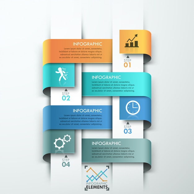 Faixa de opções de infografia moderna