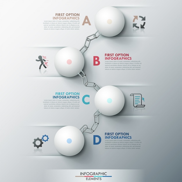 Faixa de opções infográfico moderno