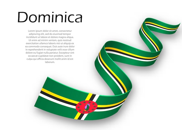 Faixa de opções ou banner com bandeira da dominica. modelo para design de pôster do dia da independência