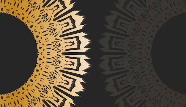 Faixa preta com ornamento de ouro luxuoso para design sob o seu logotipo