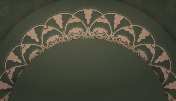 Faixa verde com enfeite marrom vintage para design sob o seu logotipo