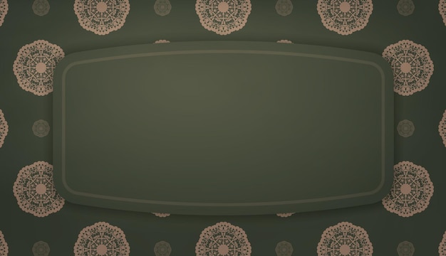 Faixa verde com ornamento marrom grego e local para texto