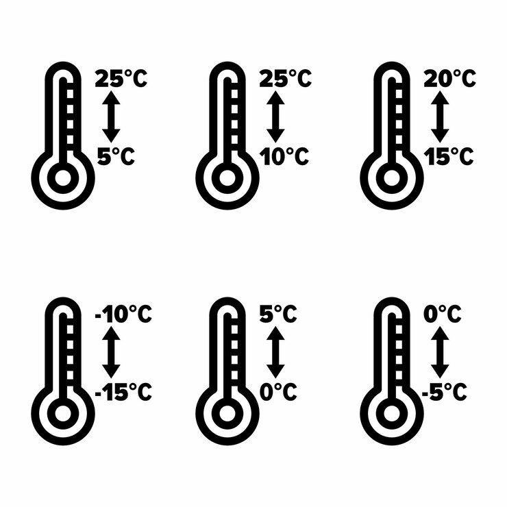 Vetor faixas de temperatura para armazenamento de produtos alimentícios