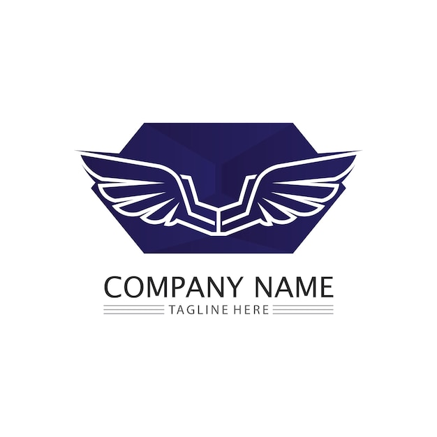 Falcon eagle bird logo template ícone do vetor