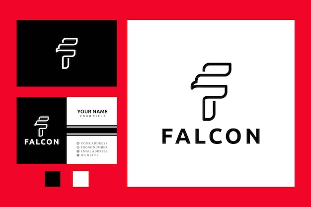 Falcon letter f design de logotipo de voo de frete