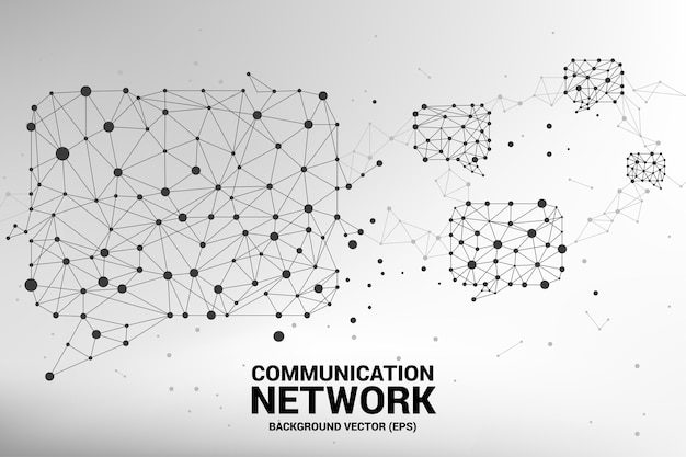 fale ícone de bolha com conexões de ponto e linha. conceito de rede de comunicação.