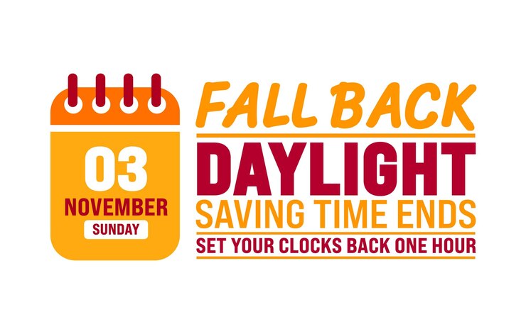 Vetor fall back daylight saving time termina em 2024 padrão de design de fundo ou banner fall back time 2024