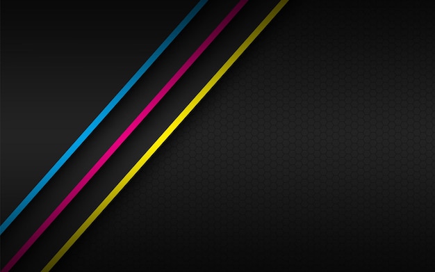 Falta de fundo de material moderno com camadas sobrepostas e linhas diagonais em cores cmyk modelo para sua empresa fundo widescreen abstrato vetorial