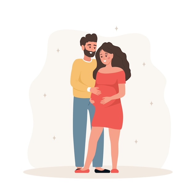 Família à espera de um bebé Casal apaixonado