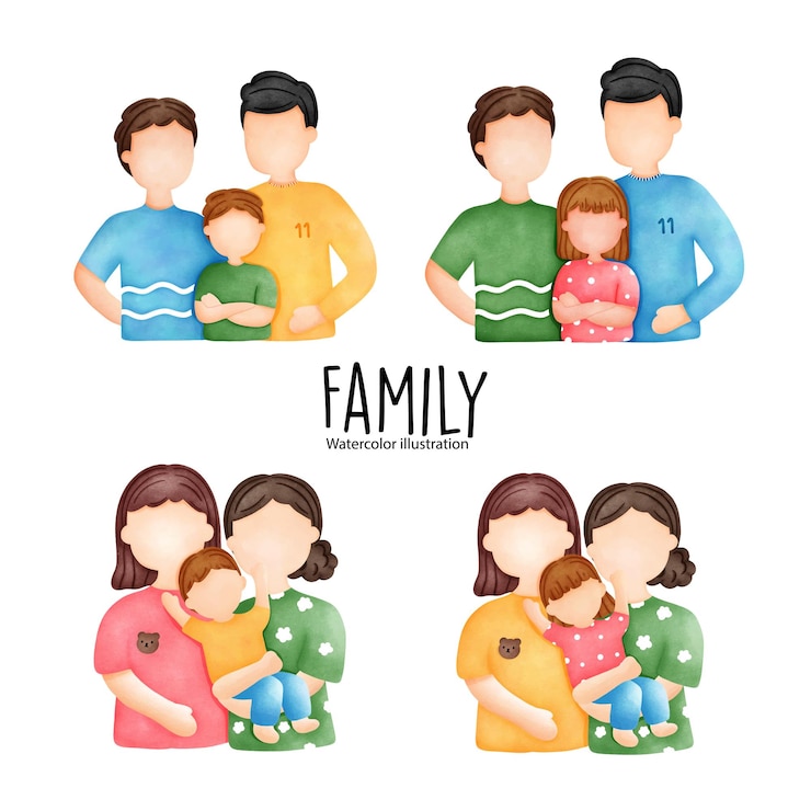 Vetor família de aquarela, pai. ilustração vetorial
