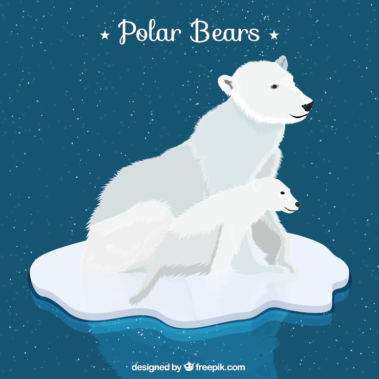 Vetor família do urso polar