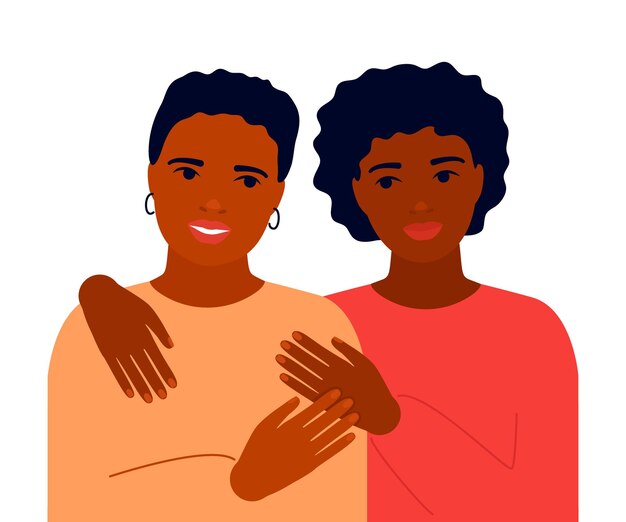 Família mãe negra feliz e filha negra adolescente adulta estão abraçando o conceito de dia das mães