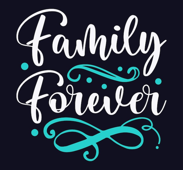 Family forever colorido arquivo de corte svg com fundo azul marinho