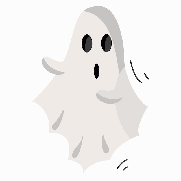 fantasma branco dos desenhos animados de halloween isolado no fundo branco.  fantasma assustador fantasma branco de halloween. fantasma com uma cara  assustadora. 11049500 Vetor no Vecteezy