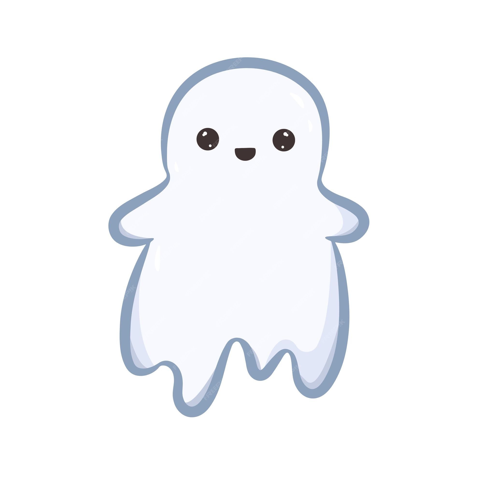 Fantasma bonito e engraçado isolado em fundo branco ilustração de