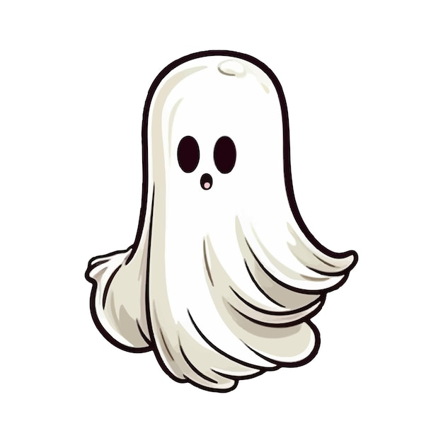 Vetor fantasma de elemento de halloween fantasma de vetor desenhado à mão perfeito para kit de adesivos de cartaz de convite de cartão de scrapbooking