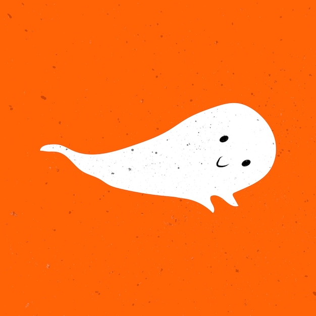 Fantasma fofo de halloween, fantasma engraçado, desenhado à mão, design simples, ideal para pôsteres, cartões, arte de parede ou roupas, fantasma assustador