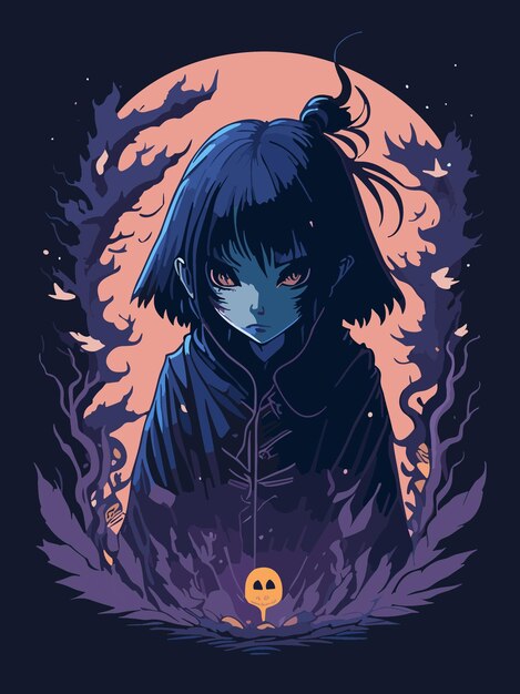 Vetor fantasma mais assustador na ilustração de arte japonesa sadako