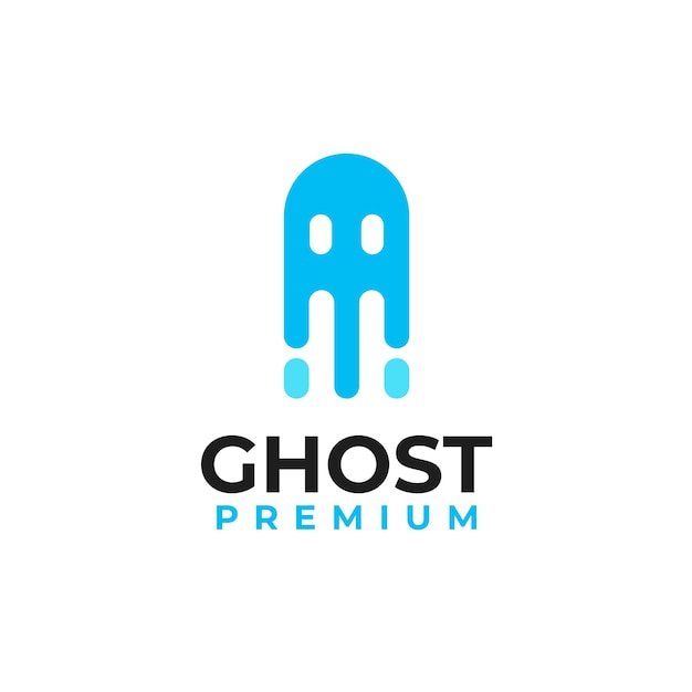 Vetor fantasmas e conceito de design de logotipo líquido ilustração vetorial símbolo ícone