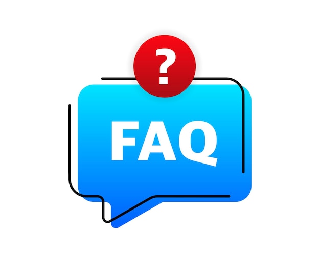 FAQ ou banner de perguntas frequentes. Ilustração vetorial.