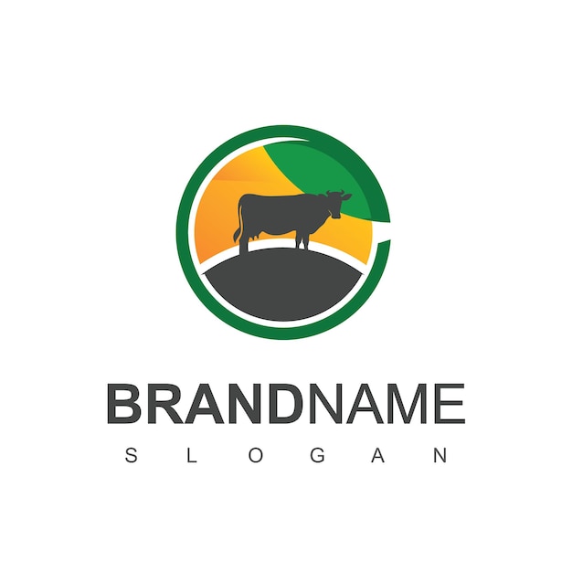 Farm animal logo design vector