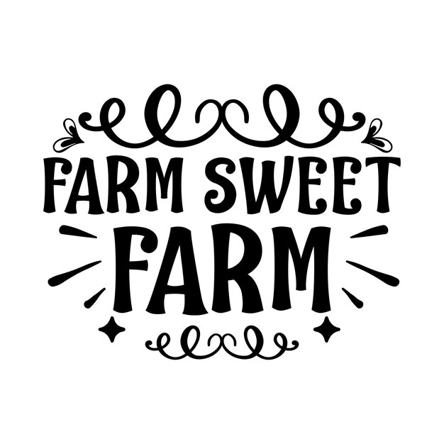 Vetor farm sweet farm kitchen typography t-shirts e svg designs para roupas e acessórios