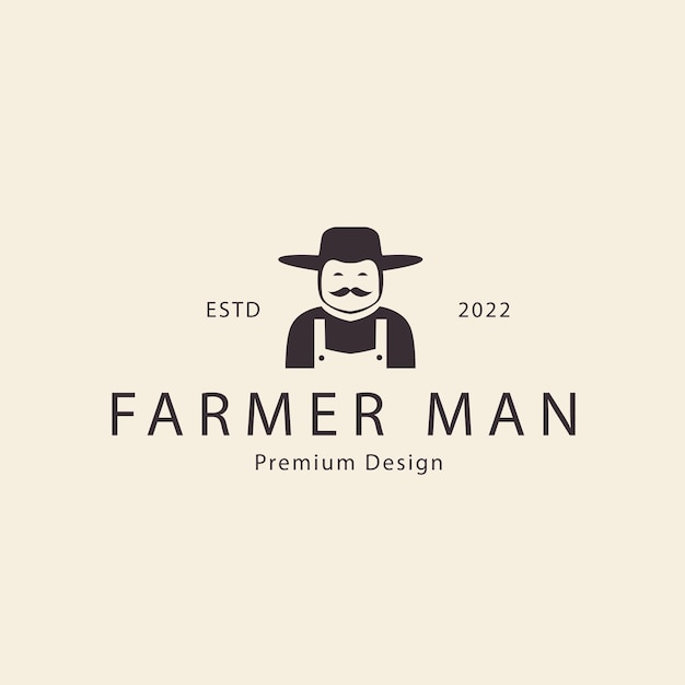 Farmers agriculture hipster logo vetor ícone ilustração design minimalista