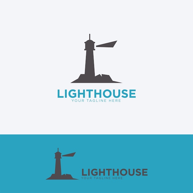 farol em design de logotipo preto