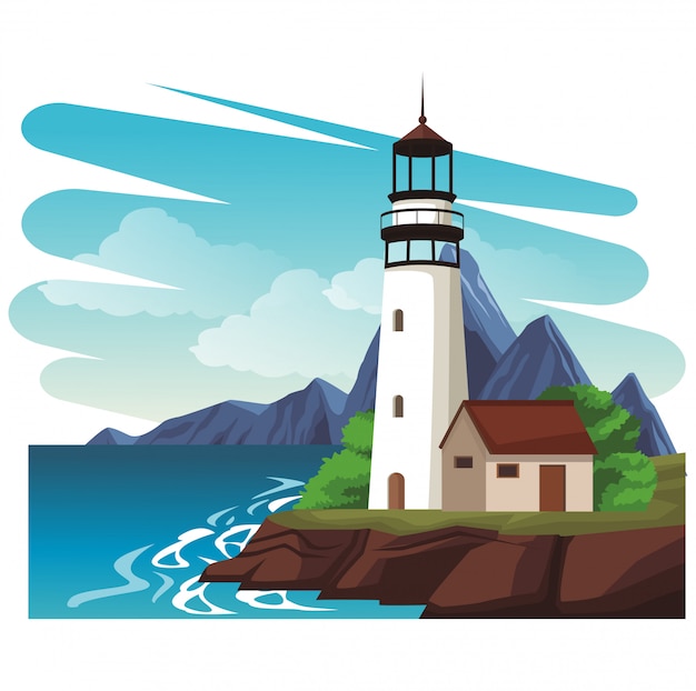 Farol, paisagem, paisagem