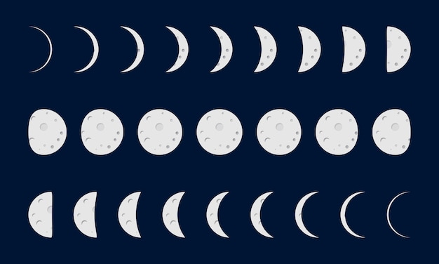 Fases do Vector da Lua Crescente e da Lua Cheia