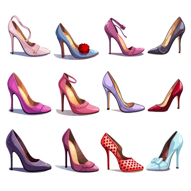 Fashion_shoes_set_isolated_cartoon