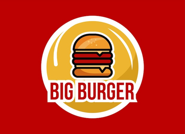 Fast food de ilustração vetorial de logotipo de hambúrguer