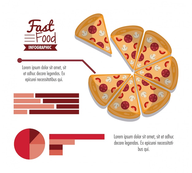 Vetor fast food infográfico design colorido