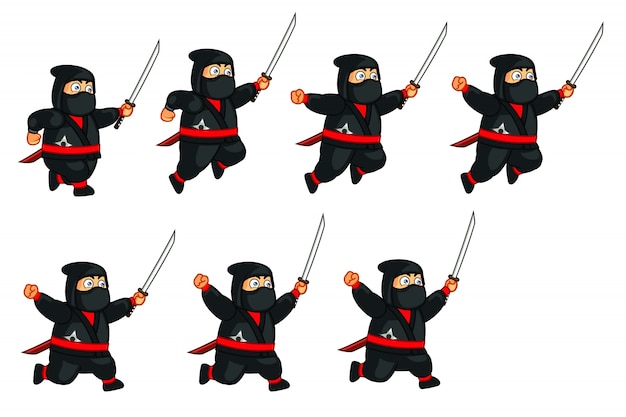 Fat ninja carton animation sprite