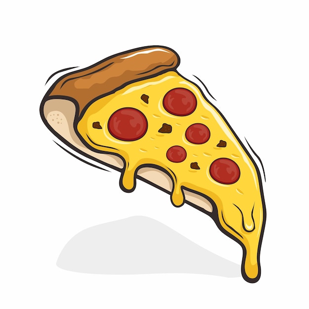 fatia de desenho de ilustrações de pizza