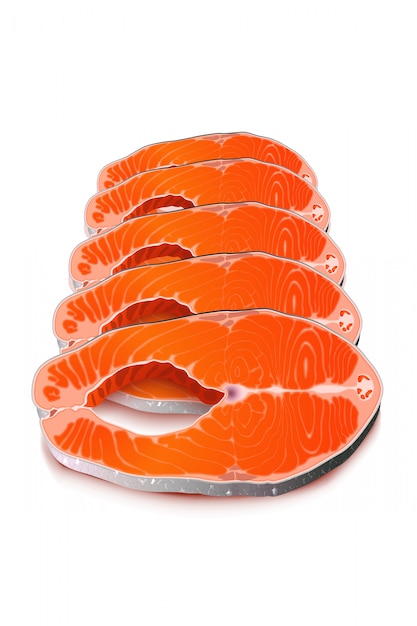 Fatia de peixe vermelho