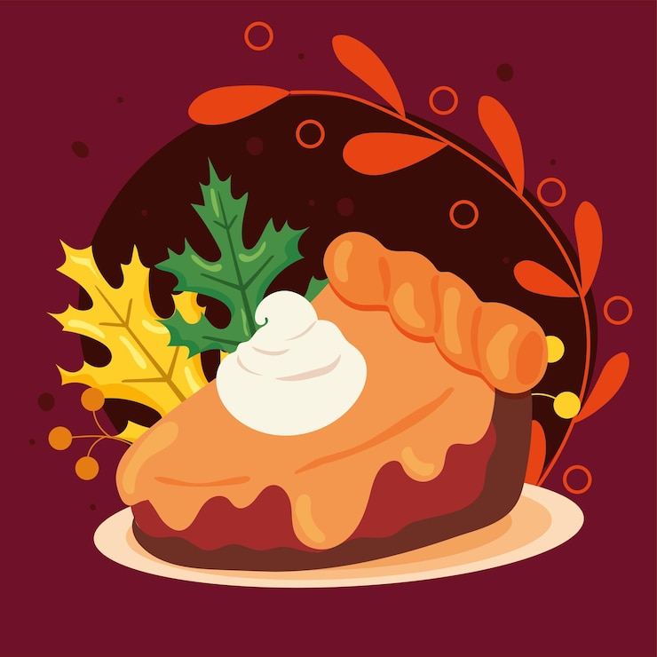 Vetor fatia de torta de abóbora com creme vector