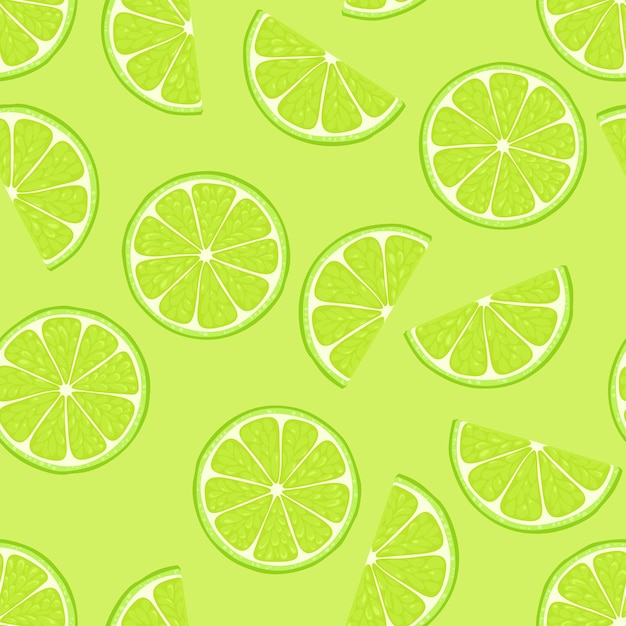 Fatias de cal em fundo verde