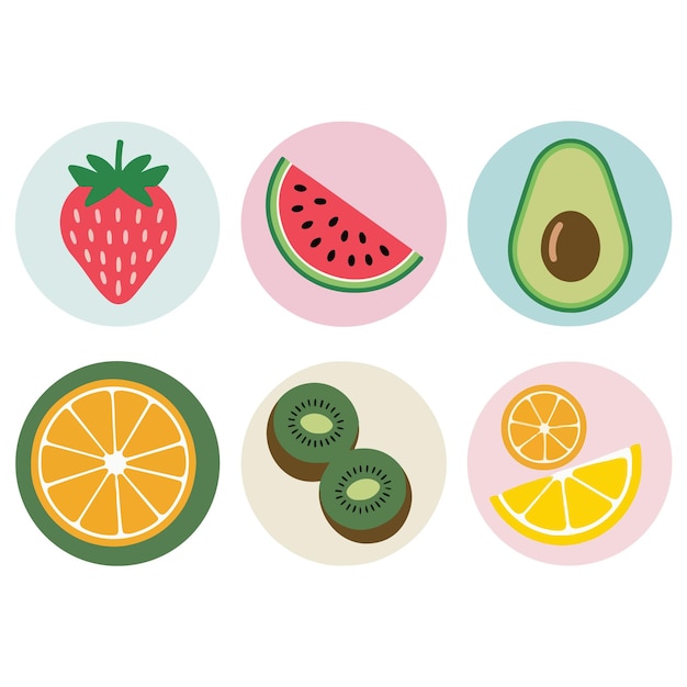 Fatias de frutas em fundo branco